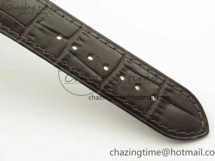 0119 FashionForward De Ville Prestige Real Power Reserve SS TW 1:1 Best Edition White Dial SS Markers On Leather Strap A 8095